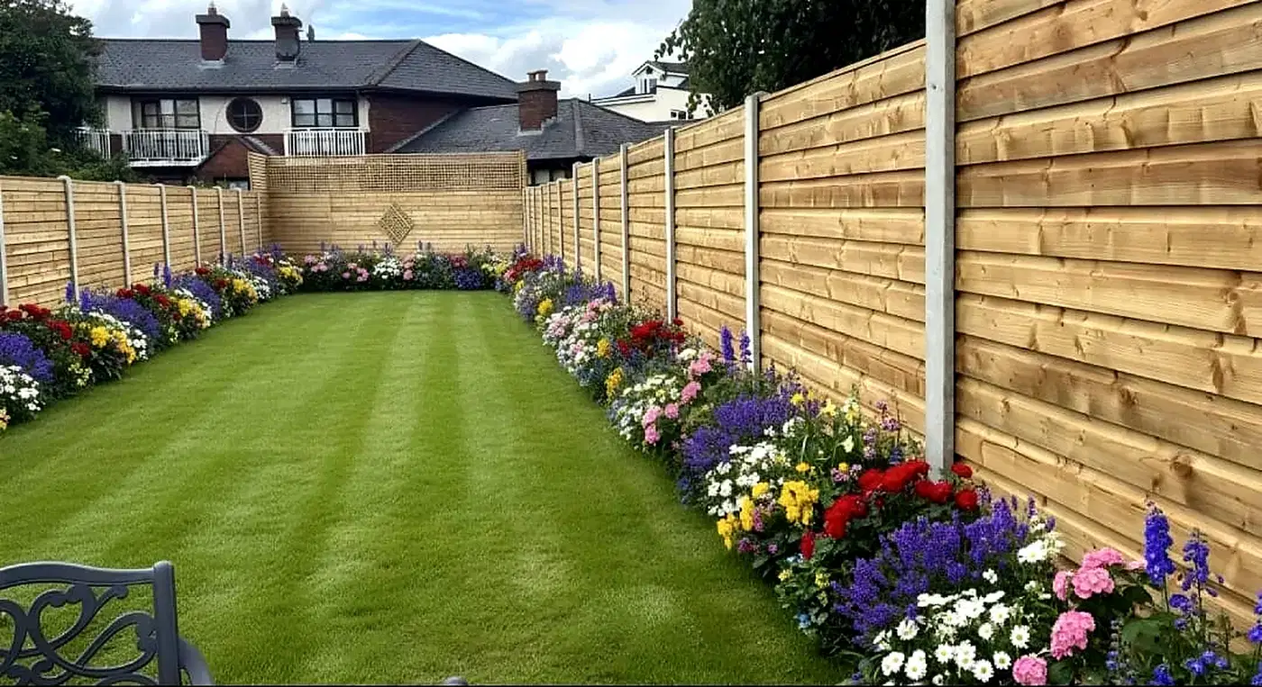 Timber garden fence project from the LARK Fencing gallery