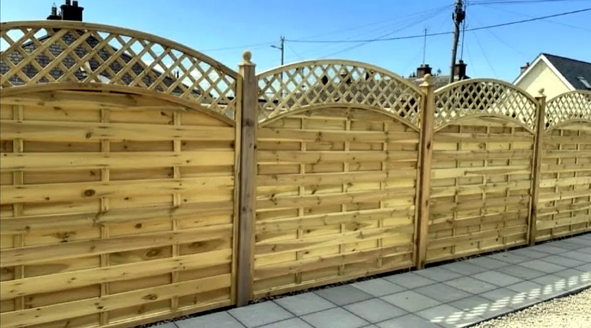 Florence bow-top pressure-treated timber fence panel