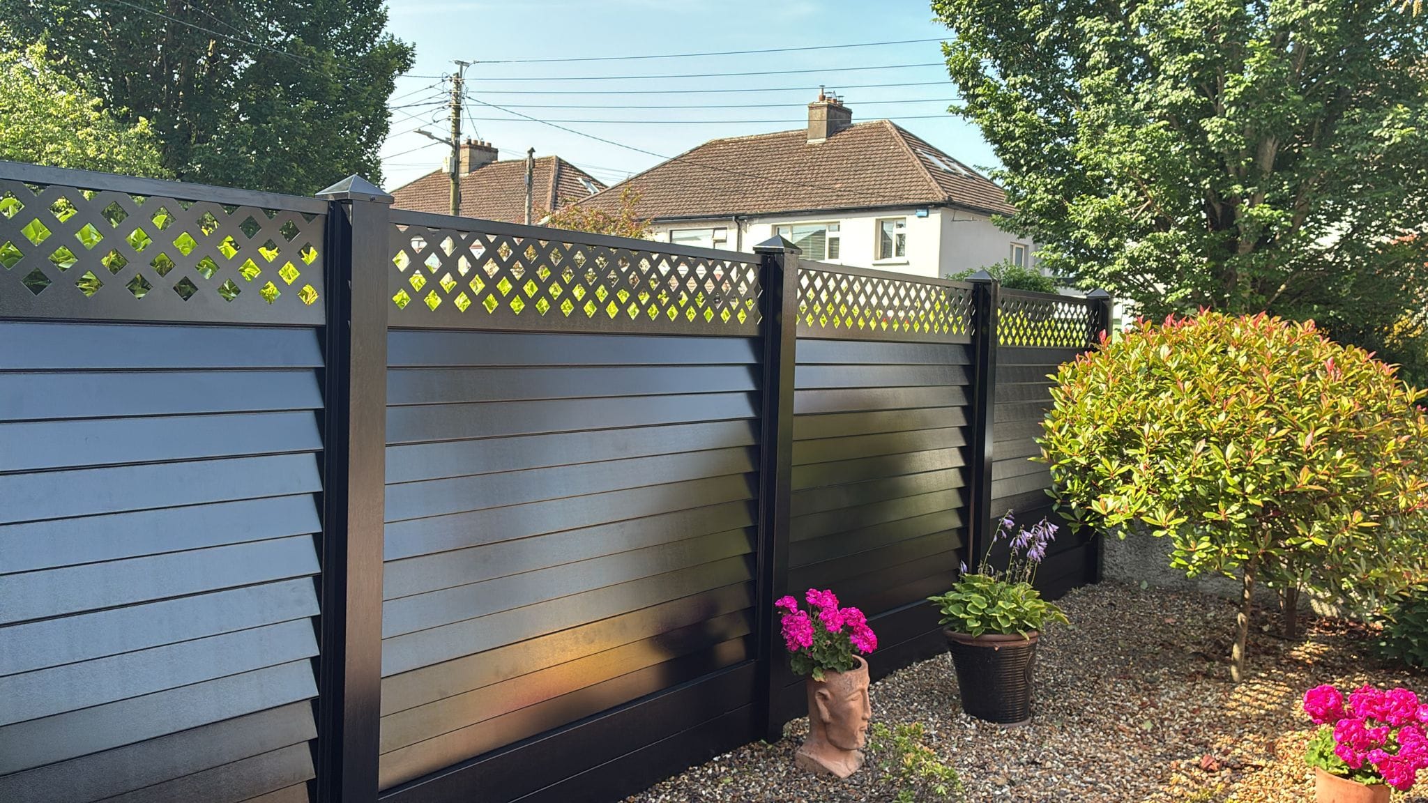 Installed black Smart Fencing from the LARK Fencing gallery